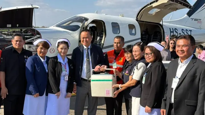 “อนุทิน” บินด่วนภารกิจ “หัวใจติดปีก” รับหัวใจดวงที่ 153 ส่งผู้ป่วย รพ.จุฬาฯ