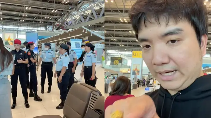 หนุ่มเตือนภัยโดนขโมยกระเป๋าในสนามบิน แต่จบสวยเจ้าหน้าที่ทำงานไว รวบตัวได้ทัน