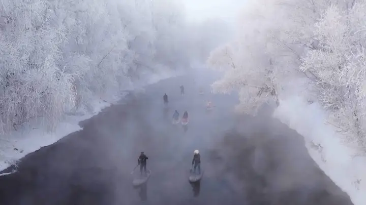 พายเรือสุดโหดกลางแม่น้ำสาขาของแม่น้ำโอบ รัสเซีย หนาวติดลบเกือบ 40 องศา